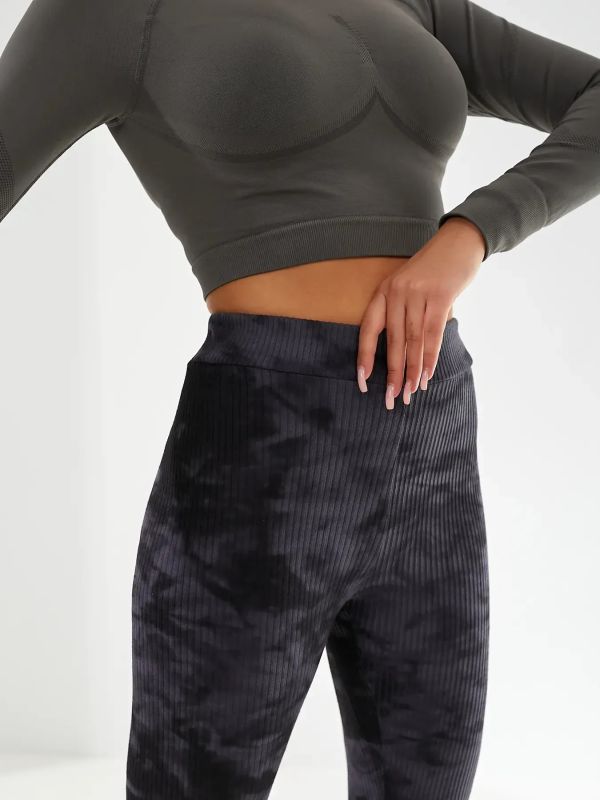 Лосини жіночі велюрові в рубчик Podolyanka, сірий, M (46-48) (арт.019OK)