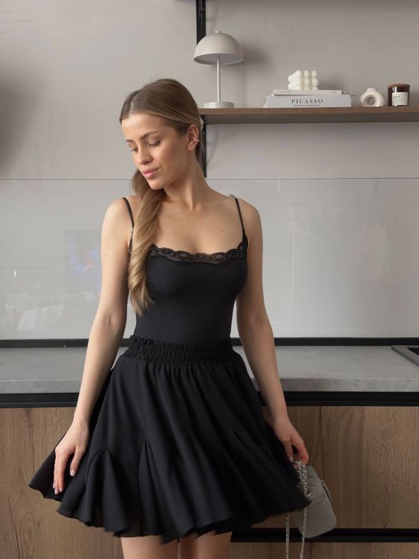 Спідниця-шорти Podolyanka в стилі Baby doll чорний 42-44 (S) (Арт. 0313SH)