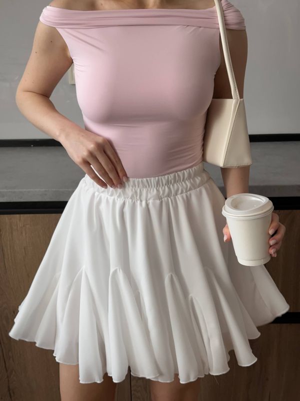 Спідниця-шорти Podolyanka в стилі Baby doll білий 44-46 (M) (Арт. 0313SH)