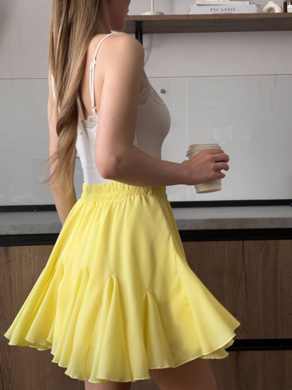 Спідниця-шорти Podolyanka в стилі Baby doll жовтий 42-44 (S) (Арт. 0313SH)