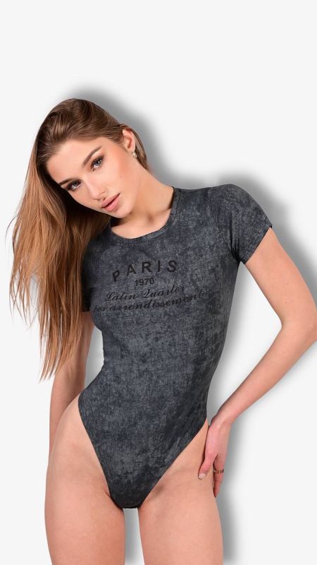 Боді-футболка "PARIS" графітовий One Size (Арт. 4203)