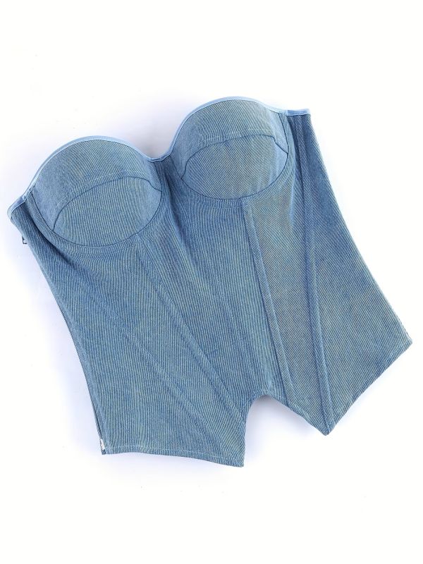 Корсет жіночий джинсовий з чашками блакитний L (Арт. 2906)