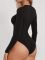 Жіноче боді базове чорне, з довгим рукавом, розмір S (арт. 309)