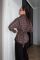 Жіноча асиметрична фланелева сорочка з акцентом на талії, шоколад, One size, (арт. 033GB)