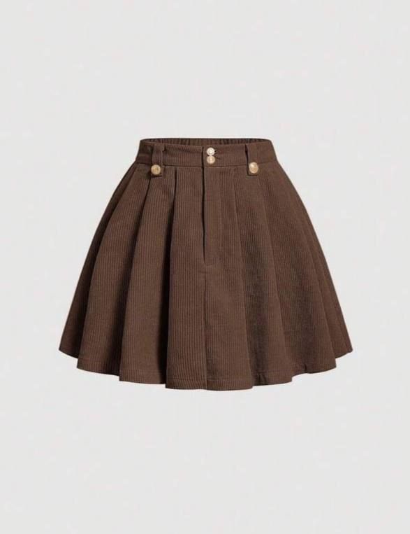Вельветова міні спідниця, шоколадний, 42-44 (XS-S) (арт.MR221)
