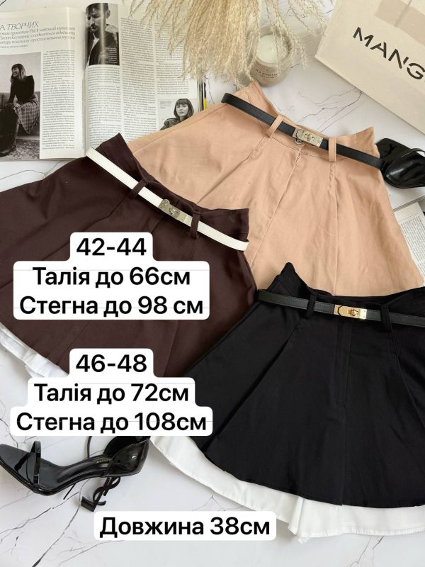 Спідниця-шорти Podolyanka джинсова 46-48 (M) Бежева (MR143)