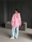 Худі жіноче Oversize, рожеве, one size, трьохнитка на флісі (не кошлатиться), арт. 022GB