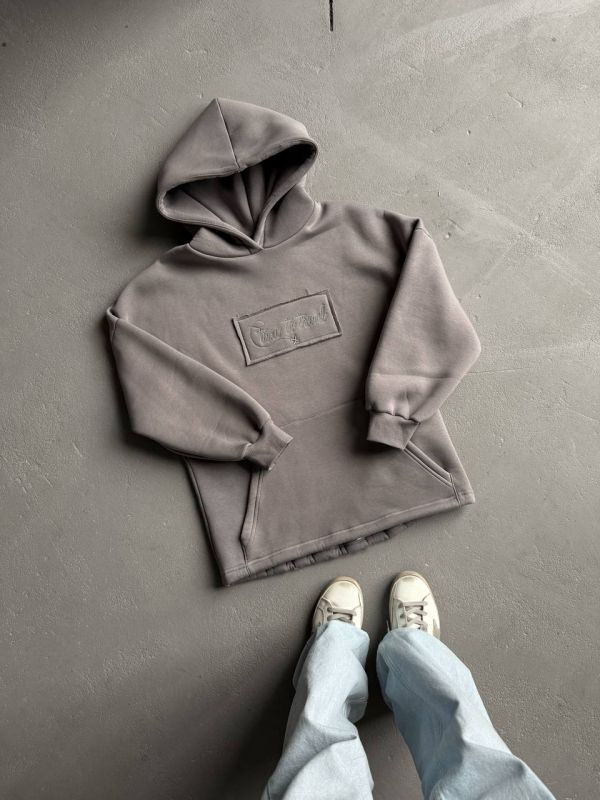Худі жіноче Oversize, графітовий, one size, трьохнитка на флісі (не кошлатиться), арт. 022GB