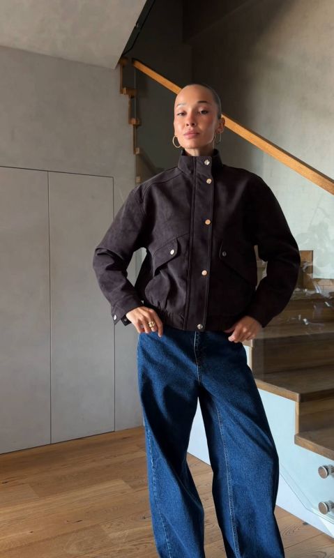 Куртка демісезонна з екошкіри Vintage  M Шоколадний (арт.IR8917)