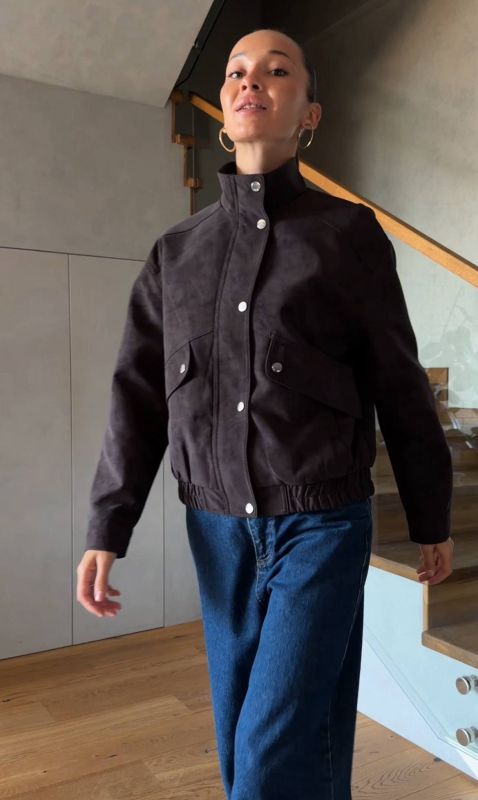 Куртка демісезонна з екошкіри Vintage  M Шоколадний (арт.IR8917)