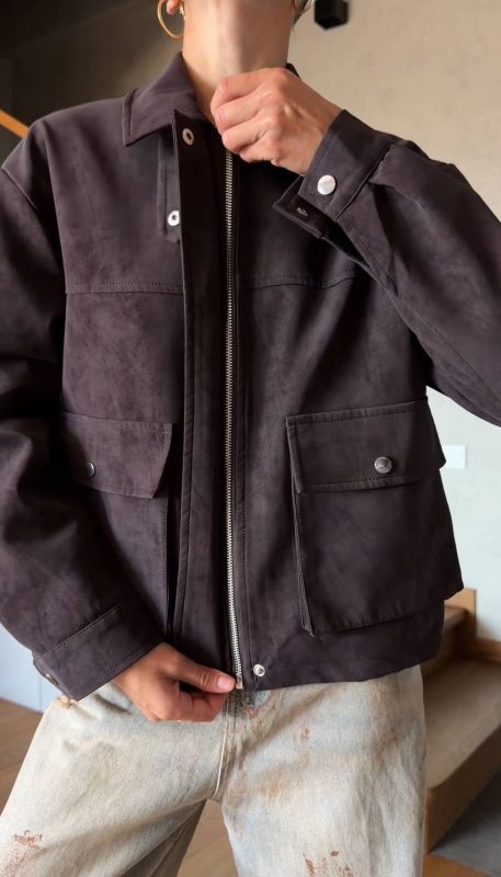 Куртка демісезонна з екошкіри Vintage  M Шоколадний (арт.IR8916)