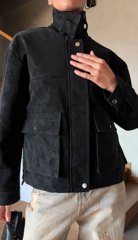 Куртка демісезонна з екошкіри Vintage  M Чорний (арт.IR8916)