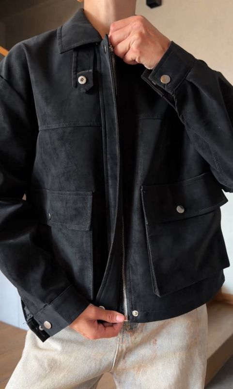 Куртка демісезонна з екошкіри Vintage  M Чорний (арт.IR8916)