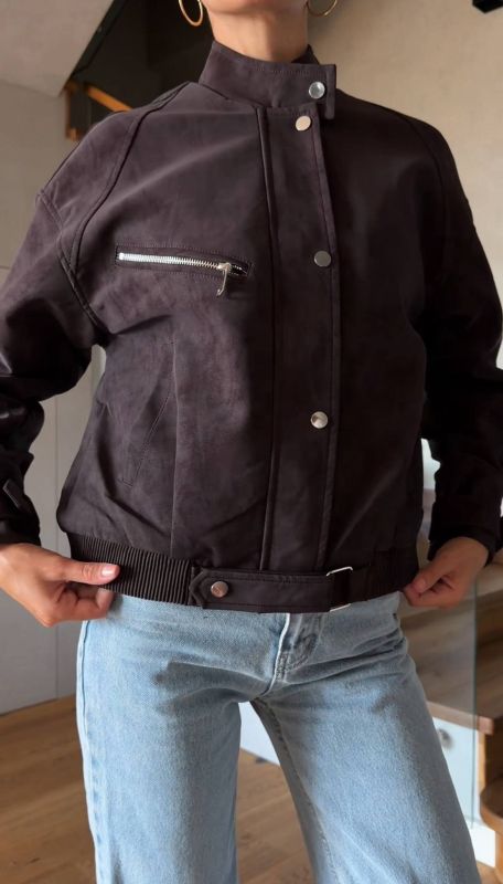 Куртка демісезонна з екошкіри Vintage  M Шоколадний (арт.IR8915)