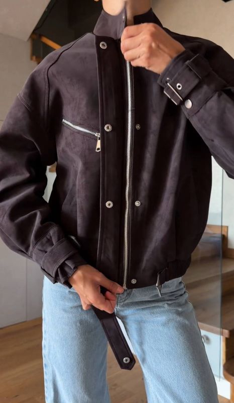 Куртка демісезонна з екошкіри Vintage  M Шоколадний (арт.IR8915)
