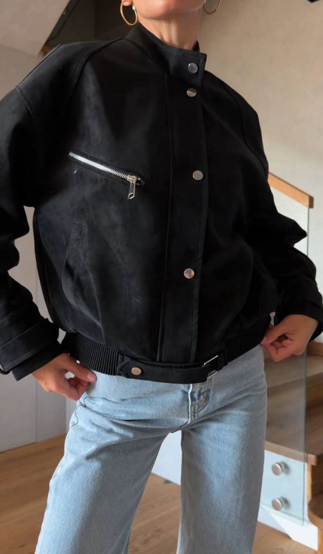 Куртка демісезонна з екошкіри Vintage M Чорний (арт.IR8915)