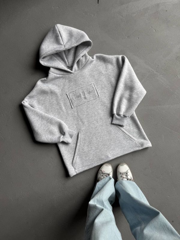 Худі жіноче Oversize, сірий, one size, трьохнитка на флісі (не кошлатиться), арт. 022GB