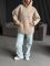 Худі жіноче Oversize, бежевий, one size, трьохнитка на флісі (не кошлатиться), арт. 022GB