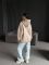Худі жіноче Oversize, бежевий, one size, трьохнитка на флісі (не кошлатиться), арт. 022GB