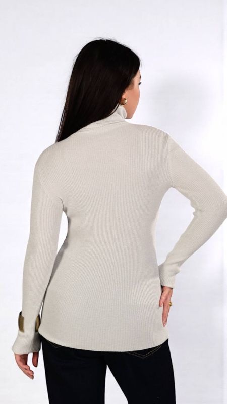 Гольф жіночий, з люрексом, білий, One Size (арт. 2509)