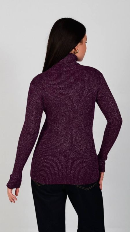 Гольф жіночий, з люрексом, фіолетовий, One Size (арт. 2509)